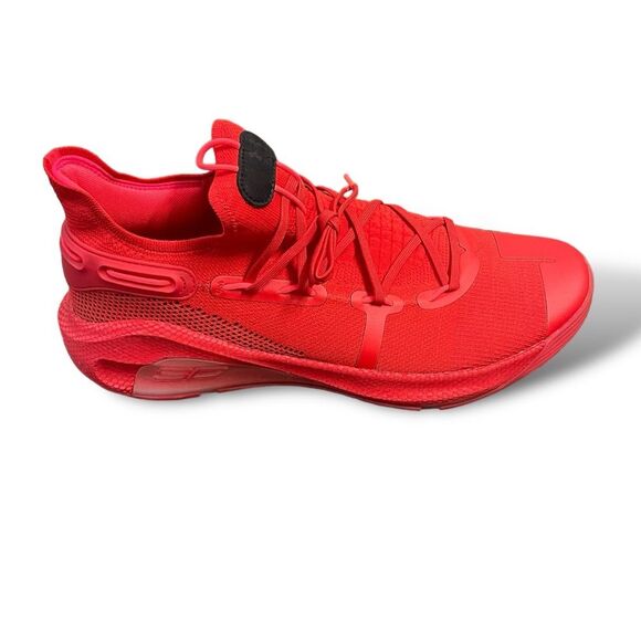 Under Armour Curry 6 Red Basketball Shoes Size 16 New - Picture 2 of 14